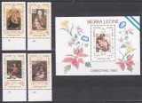 Sierra Leone 1984 - Crăciun - Picturi de Memling, Raphael, Picasso, s.a., Serie + Colita, MNH