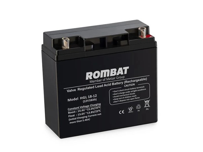 Acumulator stationar 18Ah/12V HGL12-18; Dimensiuni: 181 x 77 x 167