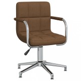 VidaXL Scaun de bucătărie pivotant, maro, material textil