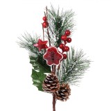 Ramură Decorativă Crăciun, Model Brad Bastonaș, Dimensiune 40cm, Multicolor, Oem