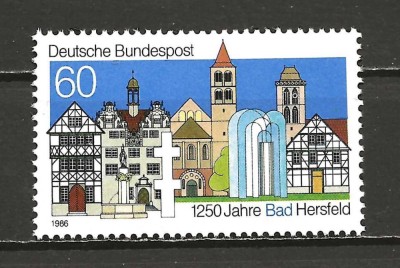 GERMANIA 1986 ANIVERSARE ORAS BAD HERSFELD , TIMBRU NESTAMPILAT foto