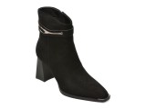Botine elegante EPICA negre, D418, din piele intoarsa