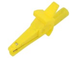 Bornă crocodil galbenă 10A 600V, placare nichelat, max. 8mm