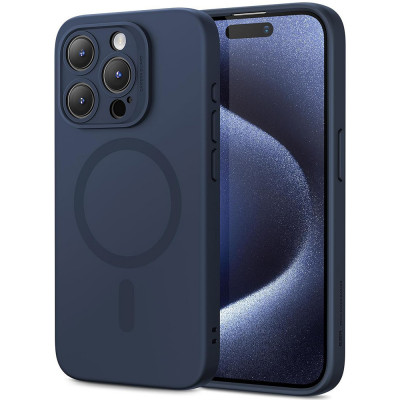 Husa pentru iPhone 15 Pro - ESR Cloud Soft HaloLock - Dark Blue foto