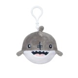 Breloc Rechin de Plus, Squishy, Gri/Alb, 10 cm, ATU-088978, Oem