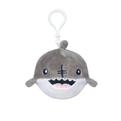 Breloc Rechin de Plus, Squishy, Gri/Alb, 10 cm, ATU-088978 foto