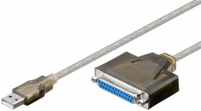Cablu convertor USB la Paralel 25 pini 1.5m Windows 10 Goobay foto