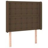 Cumpara ieftin Tablie de pat cu aripioare maro inchis 83x16x118/128 cm textil