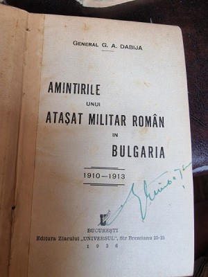 AMINTIRILE UNUI ATASAT MILITAR IN BULGARIA - G.A. DABIJA foto