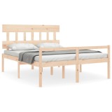 Cumpara ieftin Cadru de pat senior cu tablie, 160x200 cm, lemn masiv