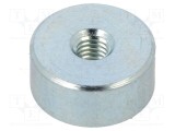 Magnet fix neodim 19N &Oslash;10mm H4,5mm oţel filet M3 ELESA GANTER