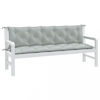 vidaXL Pernă bancă de grădină 2db melanj gri deschis 180x50x7cm textil foto