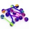 Piercing limba - dungi multicolore stralucitoare - Culoare Piercing: Alb-Albastru