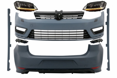 Kit Exterior Complet VW Golf VII 7 (2012-2017) cu Faruri 3D LED DRL Dinamic R-Line Look Performance AutoTuning foto