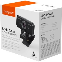 Webcam Creative Live, Sync V2 Full HD 1080p, Microfoane Duale, Camera web pentru PC si Laptop, Streaming si Video Conferinte, Negru Model - VF0880