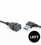 Adaptor cablu prelungitor USB 3.0 Tata-Mama la 90 de grade 20 cm-Tip St&acirc;nga, Oem