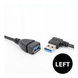 Adaptor cablu prelungitor USB 3.0 Tata-Mama la 90 de grade 20 cm-Tip St&acirc;nga