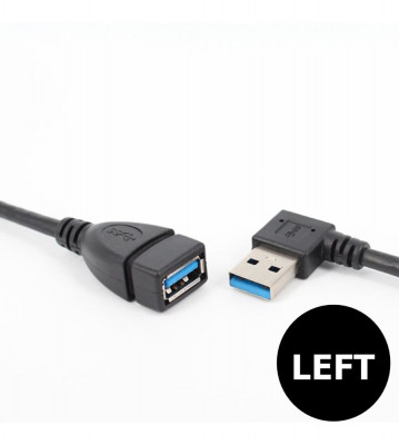 Adaptor cablu prelungitor USB 3.0 Tata-Mama la 90 de grade 20 cm-Tip St&amp;acirc;nga foto