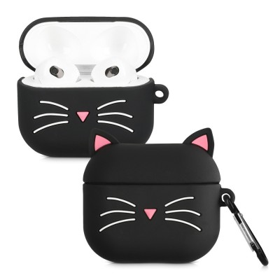 Husa pentru casti Apple AirPods 3, Kwmobile, Negru/Alb, Silicon, 56542.01 foto
