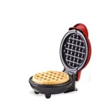 Mini aparat pentu waffe, electric, cu suprafata de gatire neadrenta, putere 350W, cu incarcare la retea, rosu