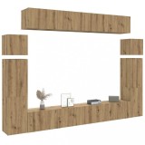 VidaXL Set dulap TV 8 piese montat pe perete Stejar artizanal