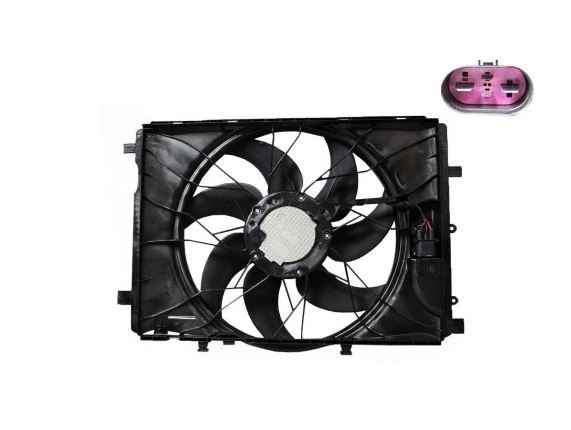 GMV radiator electroventilator Mercedes Clasa A (W176), 2012-2018, motor 2.0 T, benzina, cu modul de control electronic,