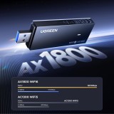 Cumpara ieftin Adaptor USB WiFi 6 AX1800, UGREEN, Dual Band 5GHz 1201Mbps / 2.4GHz 574Mbps, USB 3.0, MU-MIMO, WPA3