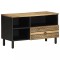 Gossi dulap tv, negru, 80x33,5x46 cm, lemn masiv de mango brut