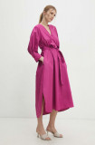 Cumpara ieftin Answear Lab rochie culoarea roz, midi, evazati