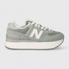 New Balance sneakers din piele întoarsă WL574ZSG culoarea turcoaz