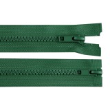 Fermoar dublu plastic detasabil Crisalida, 2 cursoare, lungime 65 cm, Verde brad