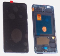 Display ecran cu Touchscreen si Rama compatibil cu Samsung S20 FE, G780, Original Change Glass, Negru