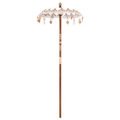 vidaXL Parasol Balinez Altele Crem x 260 cm Bumbac și lemn masiv