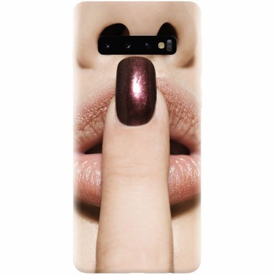 Husa silicon pentru Samsung Galaxy S10, Finger Purple Nailpolish Girl Lips foto