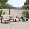 VidaXL Set canapea de grădină, 4 piese, cu perne, negru, oțel vopsit