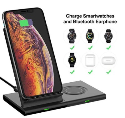 Incarcator Wireless eLIVE AR-40 2in1, 3x Coils, Adaptor Qualcomm 3.0 foto