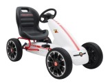 Kart Cu Pedale Pentru Copii, Scaun Reglabil, Abarth-White