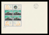 1971 Romania - FDC Apollo 15, bloc NEdantelat de 4 + 4 vignete diferite LP 772 b, Romania de la 1950, Spatiu