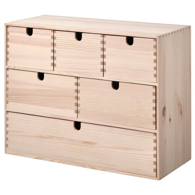Organizator birou cu 6 sertare, 42 x 32 x 18 cm, lemn foto