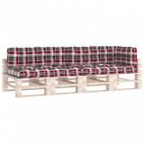 Perne pentru canapea din paleți, 5 buc., roșu, model carouri, vidaXL