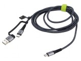 Cablu USB 2.0 A la C 3m negru și gri, Goobay