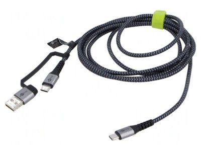 Cablu USB 2.0 A la C 3m negru și gri foto