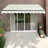 VidaXL Copertină retractabilă, crem, 3,5x2,5 m, textil și aluminiu