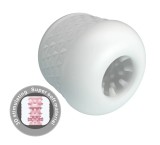 Masturbator Crystle, Interior Striat, Material TPE Super Moale, Alb
