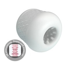 Masturbator Crystle, Interior Striat, Material TPE Super Moale, Alb