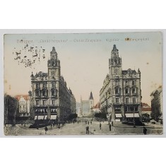 BUDAPESTA , CLOTILD ZINSPALAIS , SCHLAGENPLATZ , CARTE POSTALA ILUSTRATA , 1908