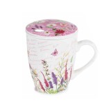 Cumpara ieftin Cana portelan cu infuzor ceai in cutie cadou Flower &Oslash; 8,5 cm x 11 H, 300 ml