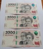 3 x Argentina 2000 pesos UNC consecutive