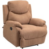 HOMCOM Fotoliu Ergonomic din Țesătură, Fotoliu Rabatabil p&acirc;nă la 150&deg; cu Suport pentru Picioare, 93x88x102 cm, Maro &Icirc;nchis | Aosom Romania