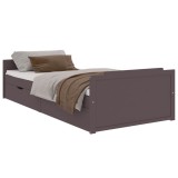 Cumpara ieftin Cadru de pat cu sertare, maro inchis, 90x200 cm, lemn de pin